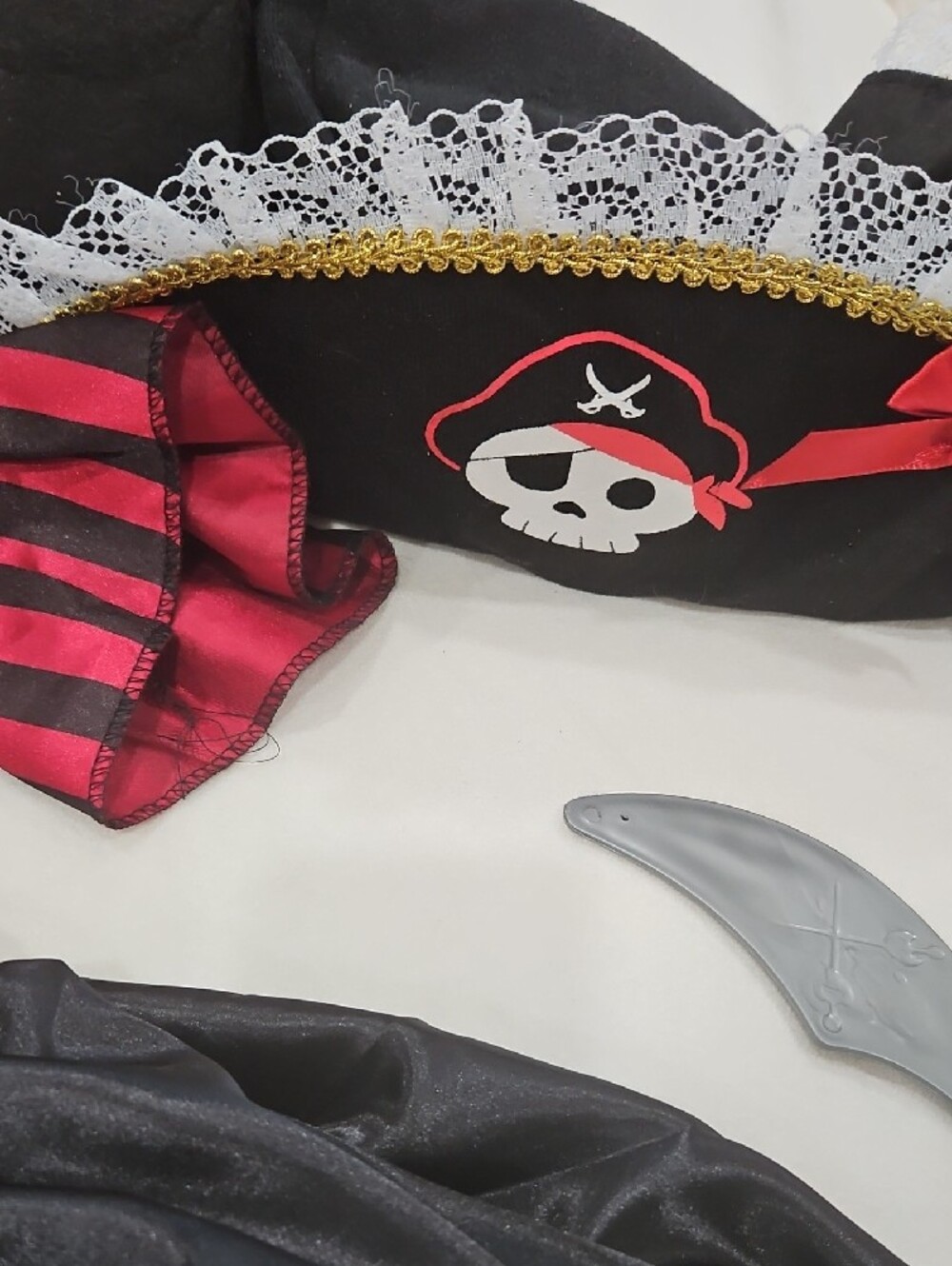 Pirate Costume Dress for Kids - Black & Red Striped - Picture 3 of 5